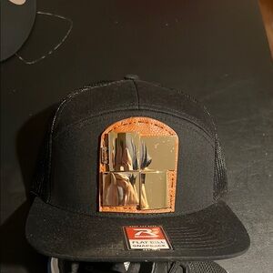 Black Snapback Hat with Gold Accents